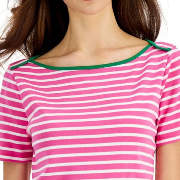 CHARTER CLUB Prima Knit Striped Boatneck Top NWT - Picture 9 of 9